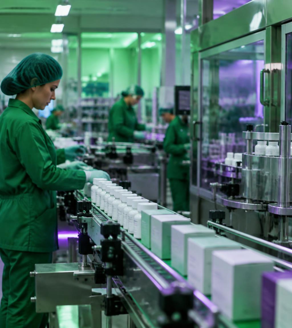 Linha de produção de uma fábrica